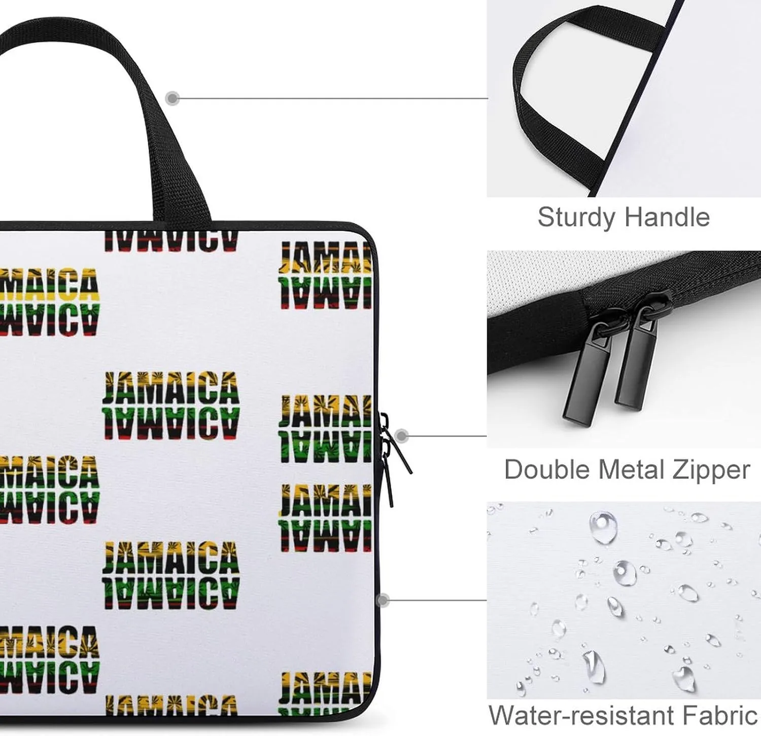 Jamaica Flags Laptop Sleeve Laptop Carrying Case Compatible Laptop Protective Bag with Handles