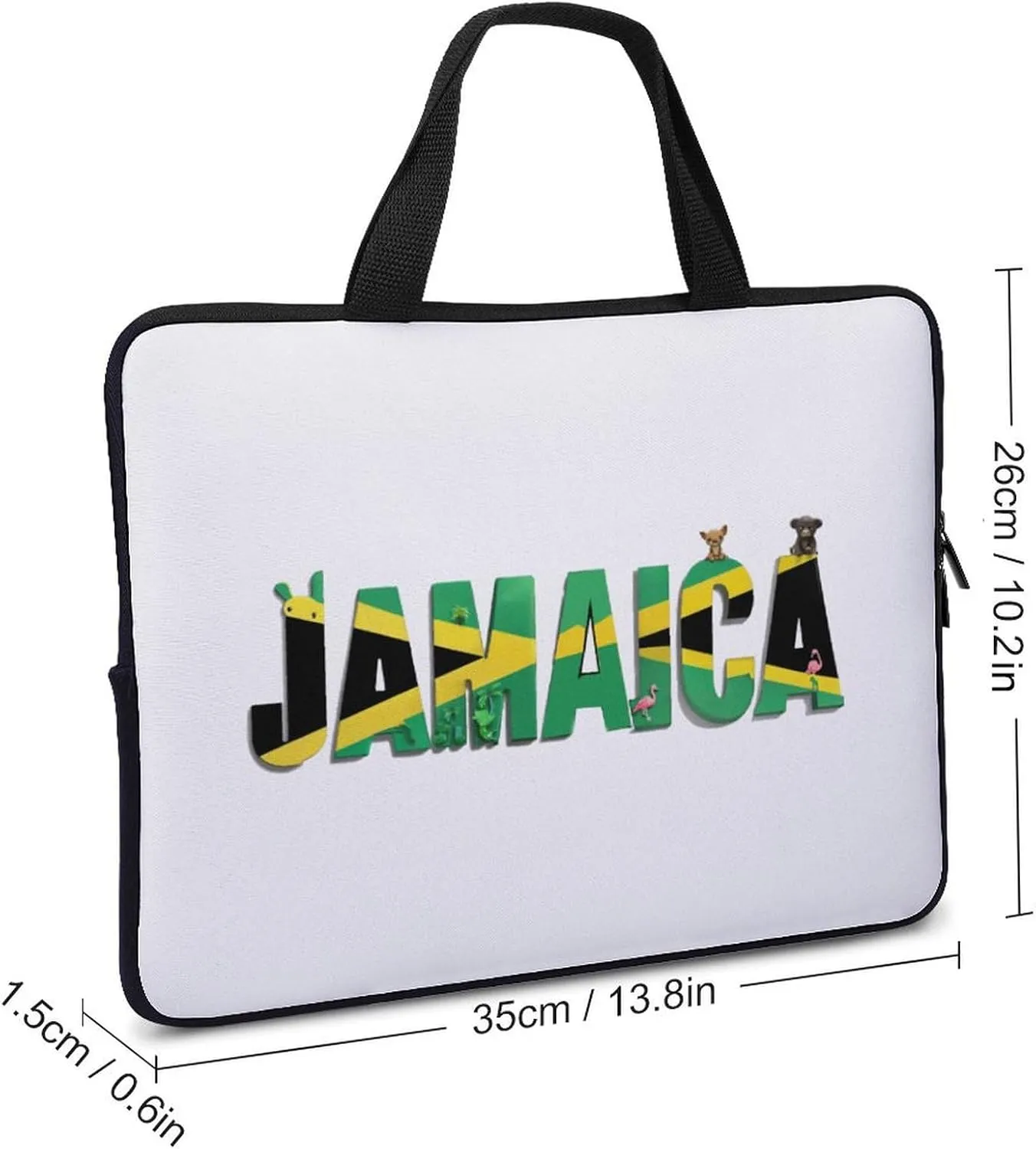 Jamaica Flags Laptop Sleeve Laptop Carrying Case Compatible Laptop Protective Bag with Handles