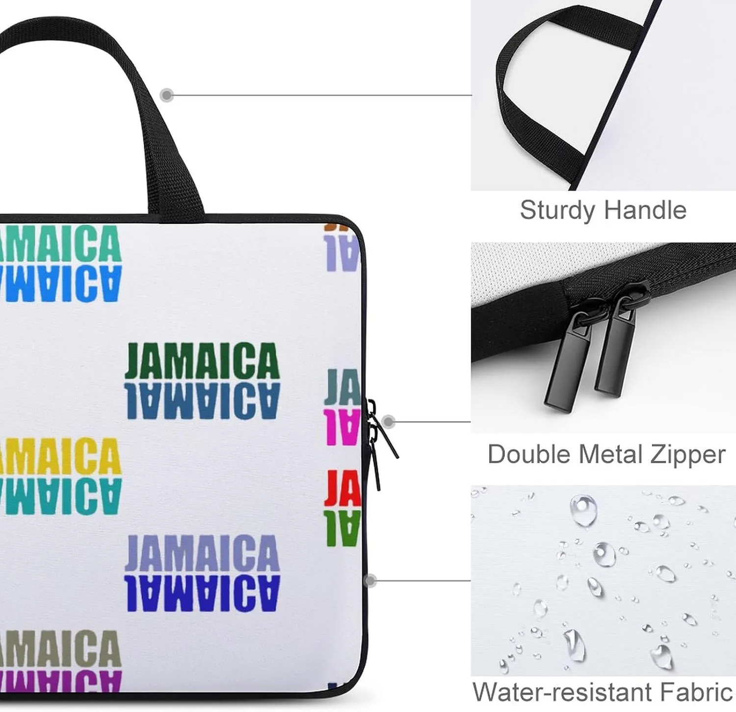 Jamaica Flags Laptop Sleeve Laptop Carrying Case Compatible Laptop Protective Bag with Handles