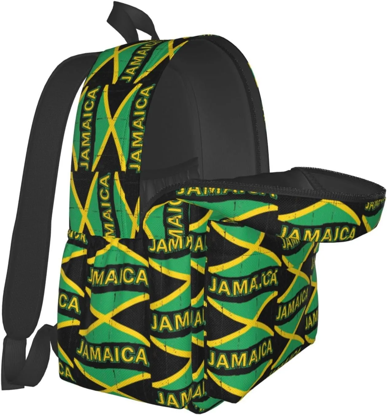 Jamaican Flag Laptop Backpack Shoulder Bag Laptop Pack Travel Backpacks Commuter Back Pack Casual Daypack Bags With Side Pockets