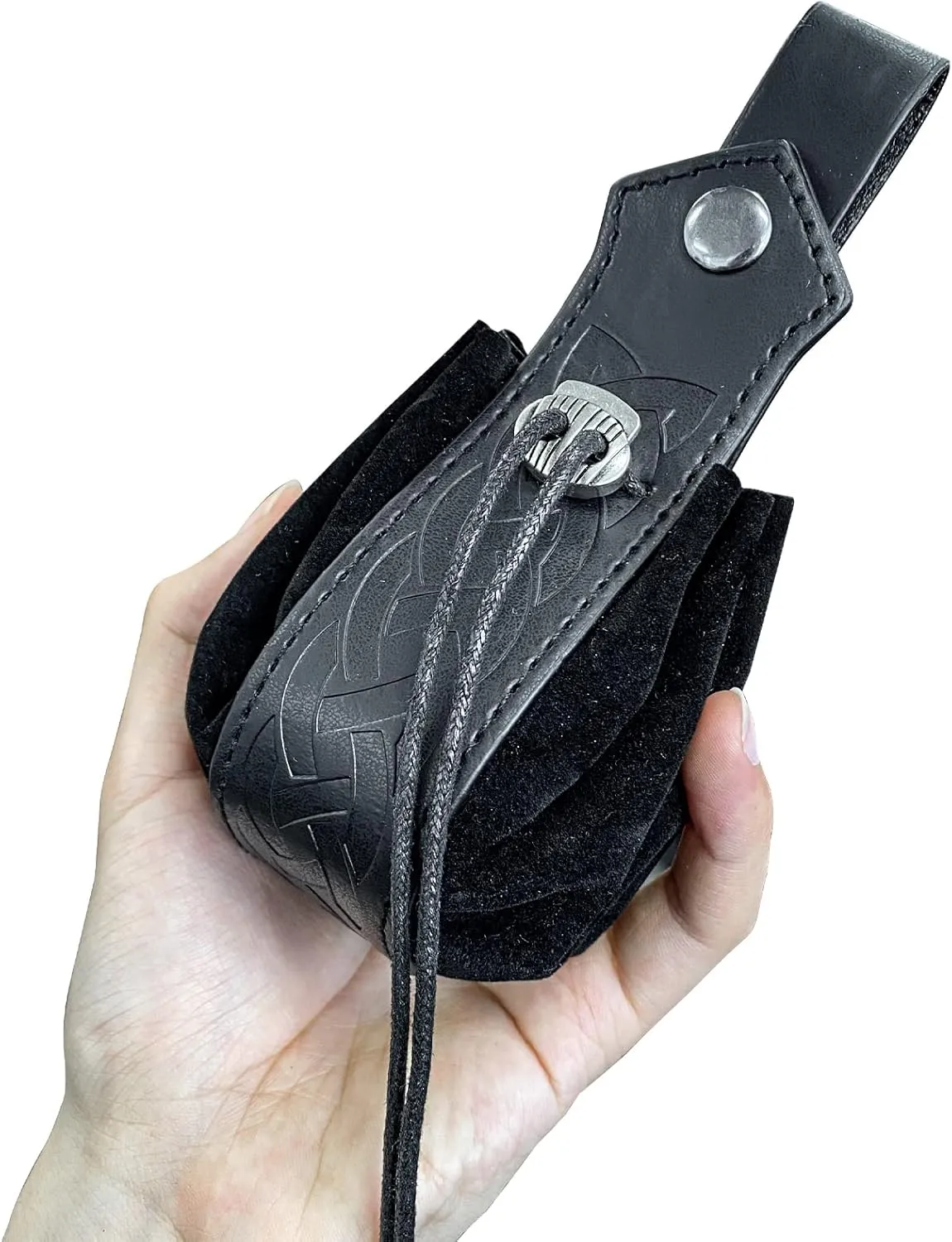JAOYU Leather Belt Pouch Steampunk Hip Bag Leather Drawstring Pouch Medieval Coin Bag Renaissance Viking Belts Pouch for LARP Ren Faire Bags
