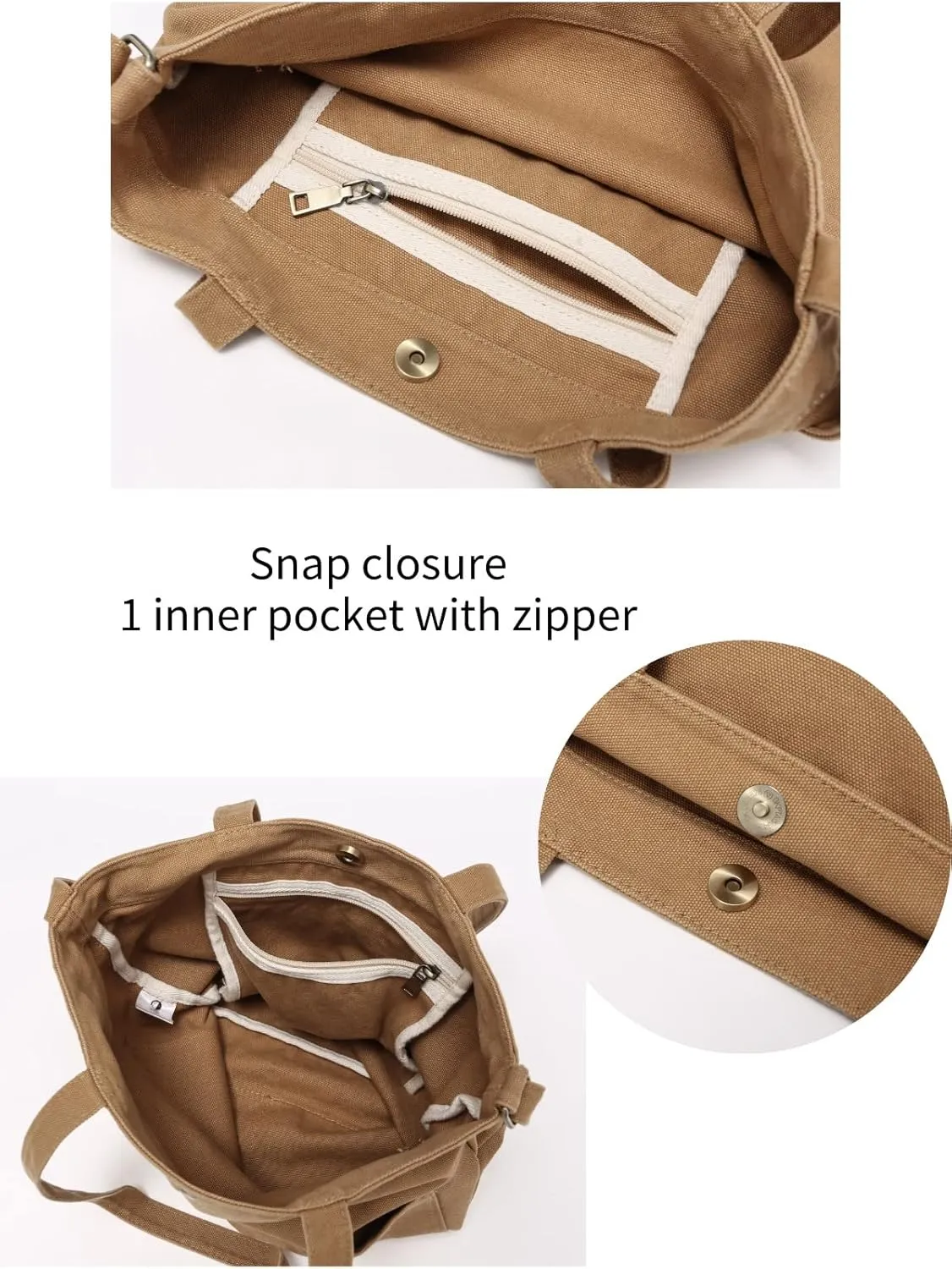 Jeelow Canvas Shoulder Tote Weekender Bag Handbag Purse Double Handles For Men Women