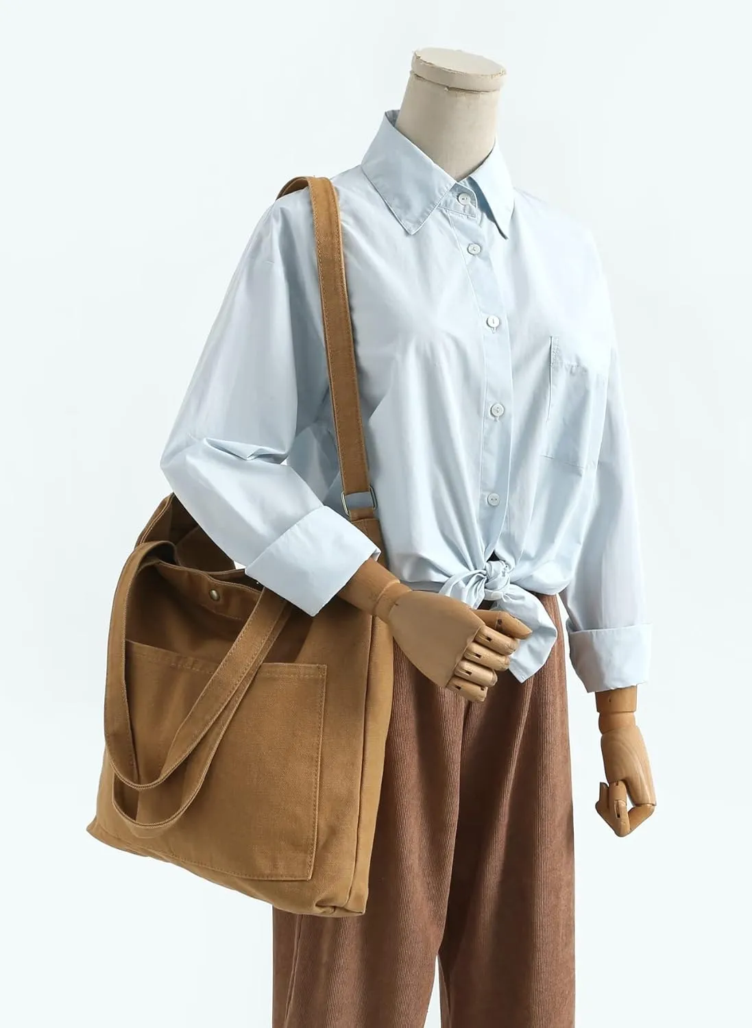 Jeelow Canvas Shoulder Tote Weekender Bag Handbag Purse Double Handles For Men Women