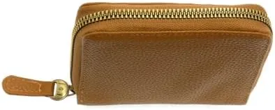 Joy Susan Women's Fashion Wallet Palmer Square Zip Around Wallet Hand Bag - Saddle