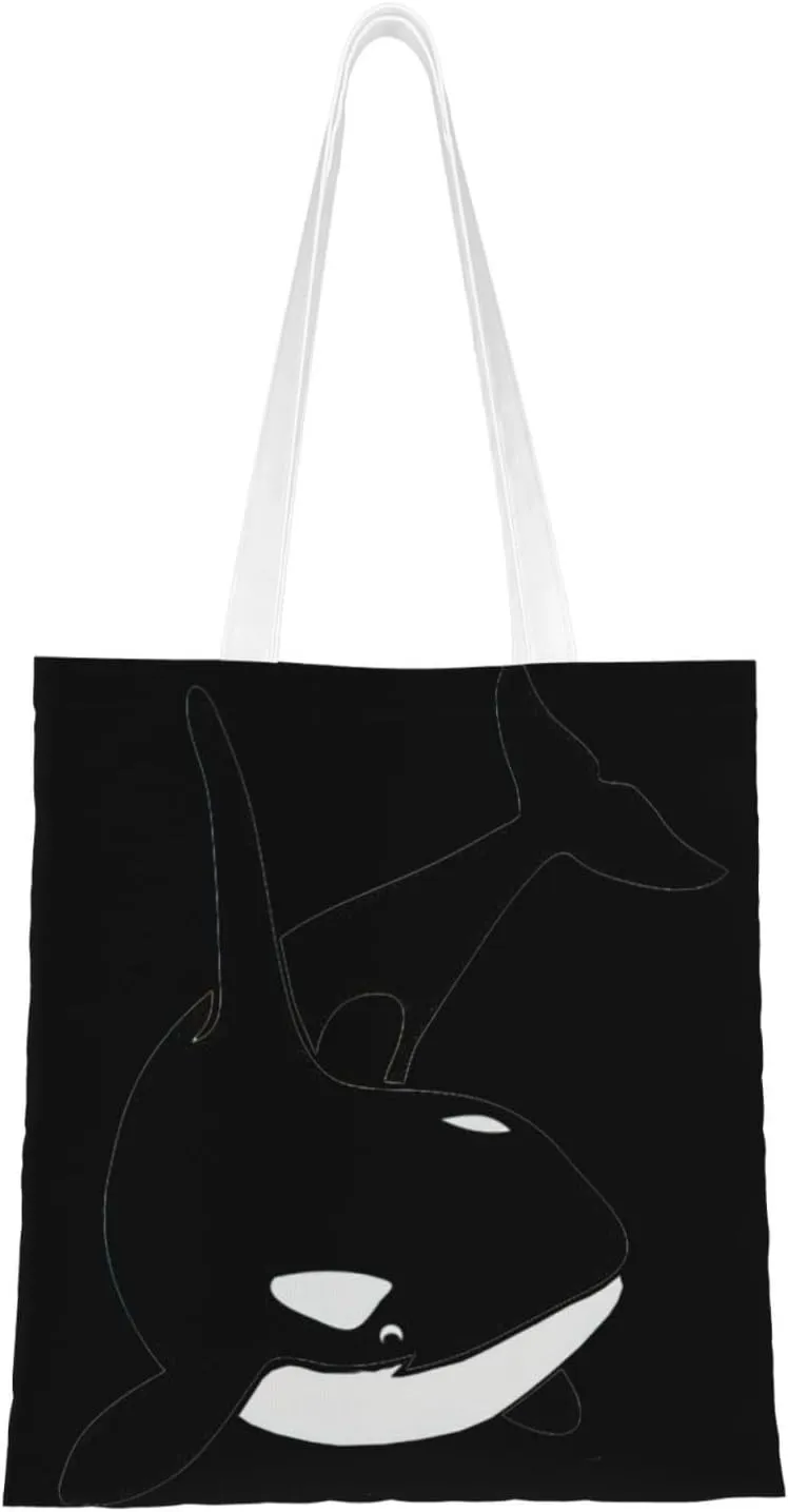 Killer Whale Dolphin Ocean Print Totes, Portable Beach Bag,Reusable Grocery Bags Foldable Shopping With Handlesbags