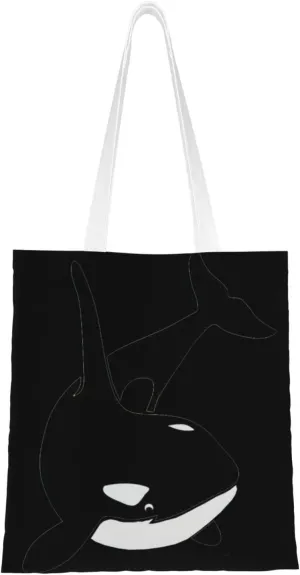 Killer Whale Dolphin Ocean Print Totes, Portable Beach Bag,Reusable Grocery Bags Foldable Shopping With Handlesbags
