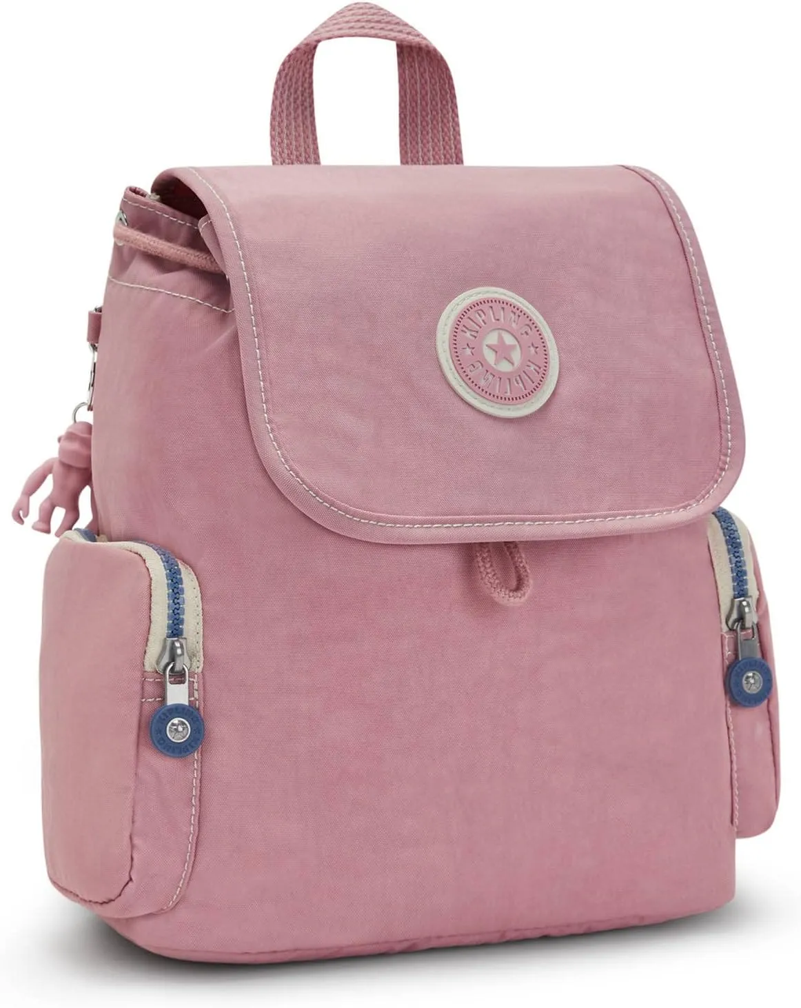 Kipling Women's Ebba Small Backpack, Dual Carry Handles, Monkey Keychain, Nylon Large Bag