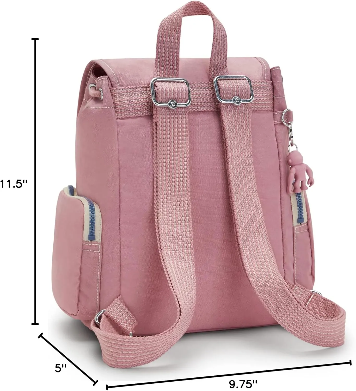 Kipling Women's Ebba Small Backpack, Dual Carry Handles, Monkey Keychain, Nylon Large Bag