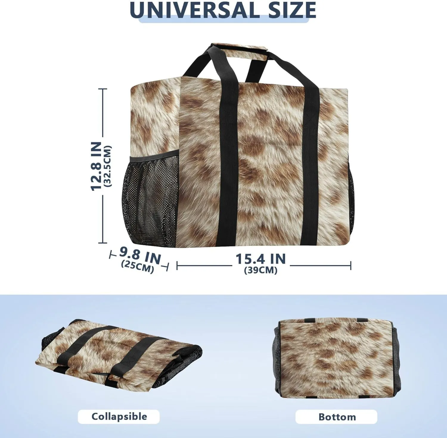 KLL Beach Bag with Handles Collapsable With Compartments Carry Tote