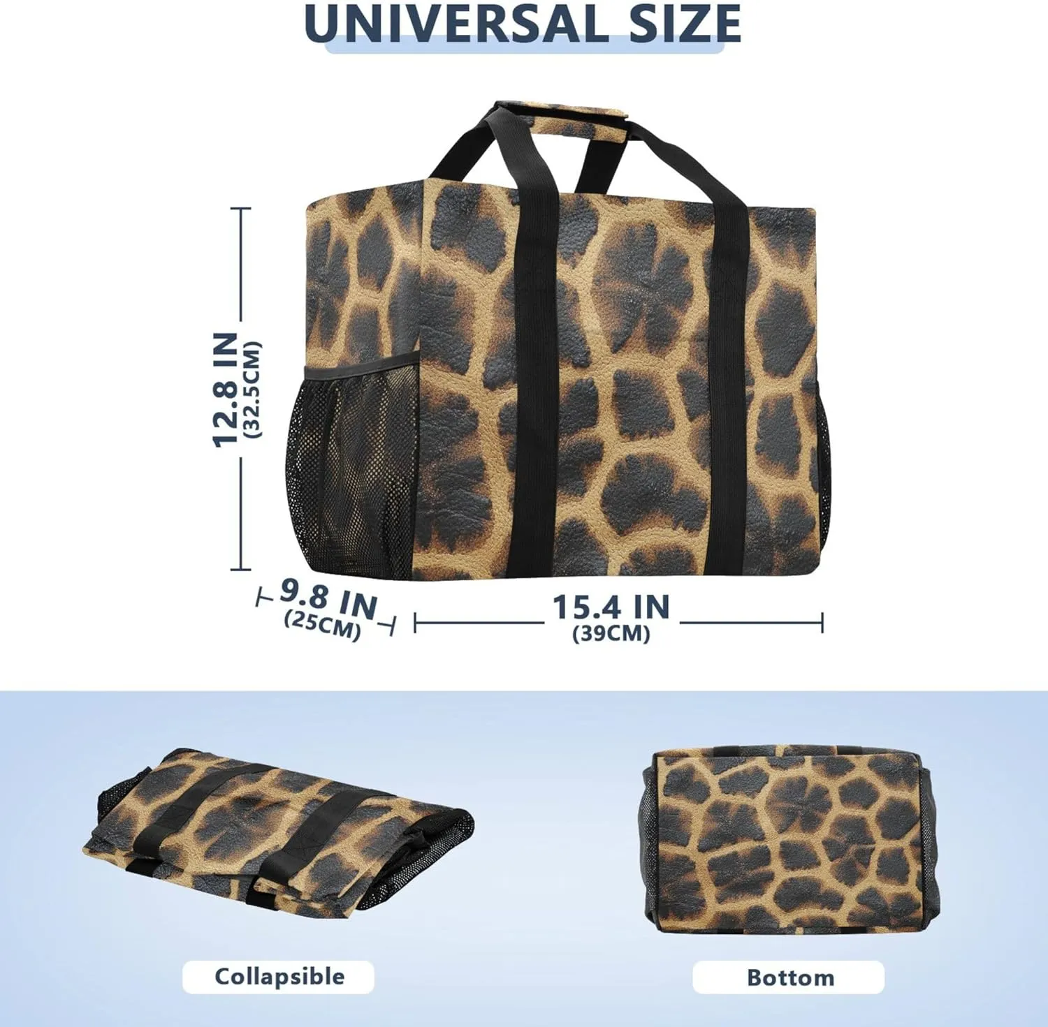 KLL Beach Bag with Handles Collapsable With Compartments Carry Tote