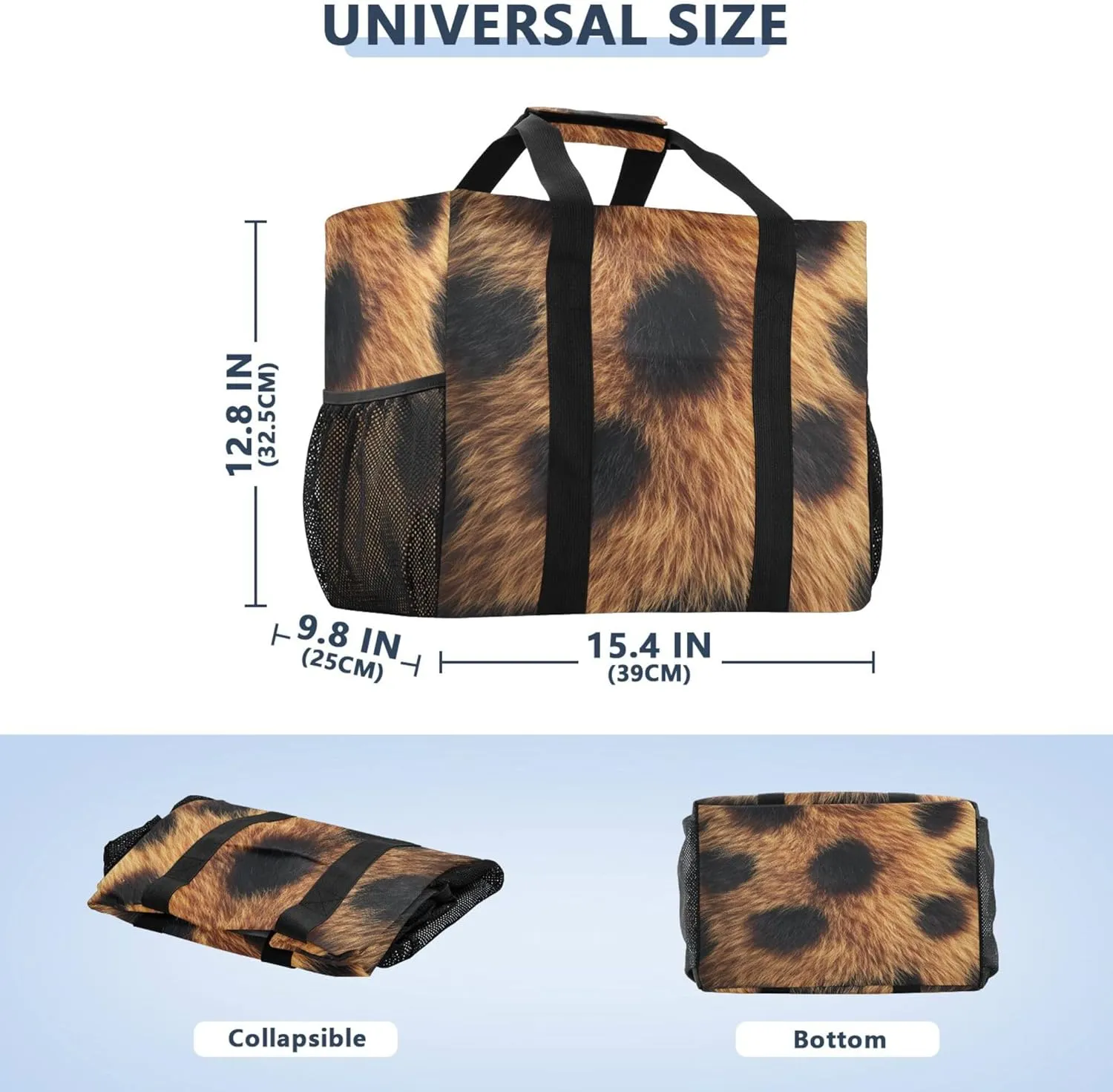 KLL Beach Bag with Handles Collapsable With Compartments Carry Tote