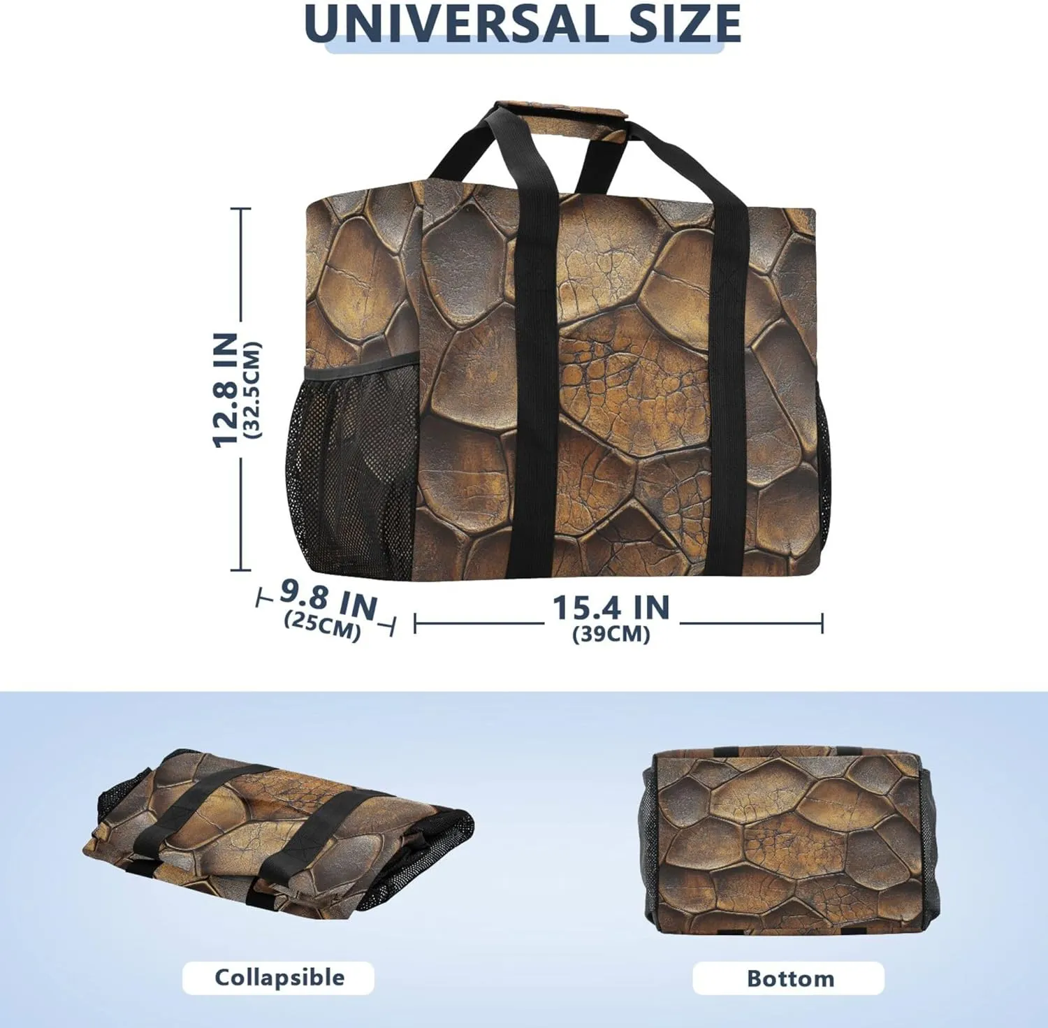 KLL Beach Bag with Handles Collapsable With Compartments Carry Tote