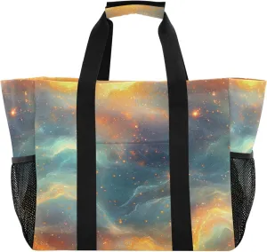 KLL Beach Tote Bag with Handles Foldable Sandproof Laundry Bag Travel
