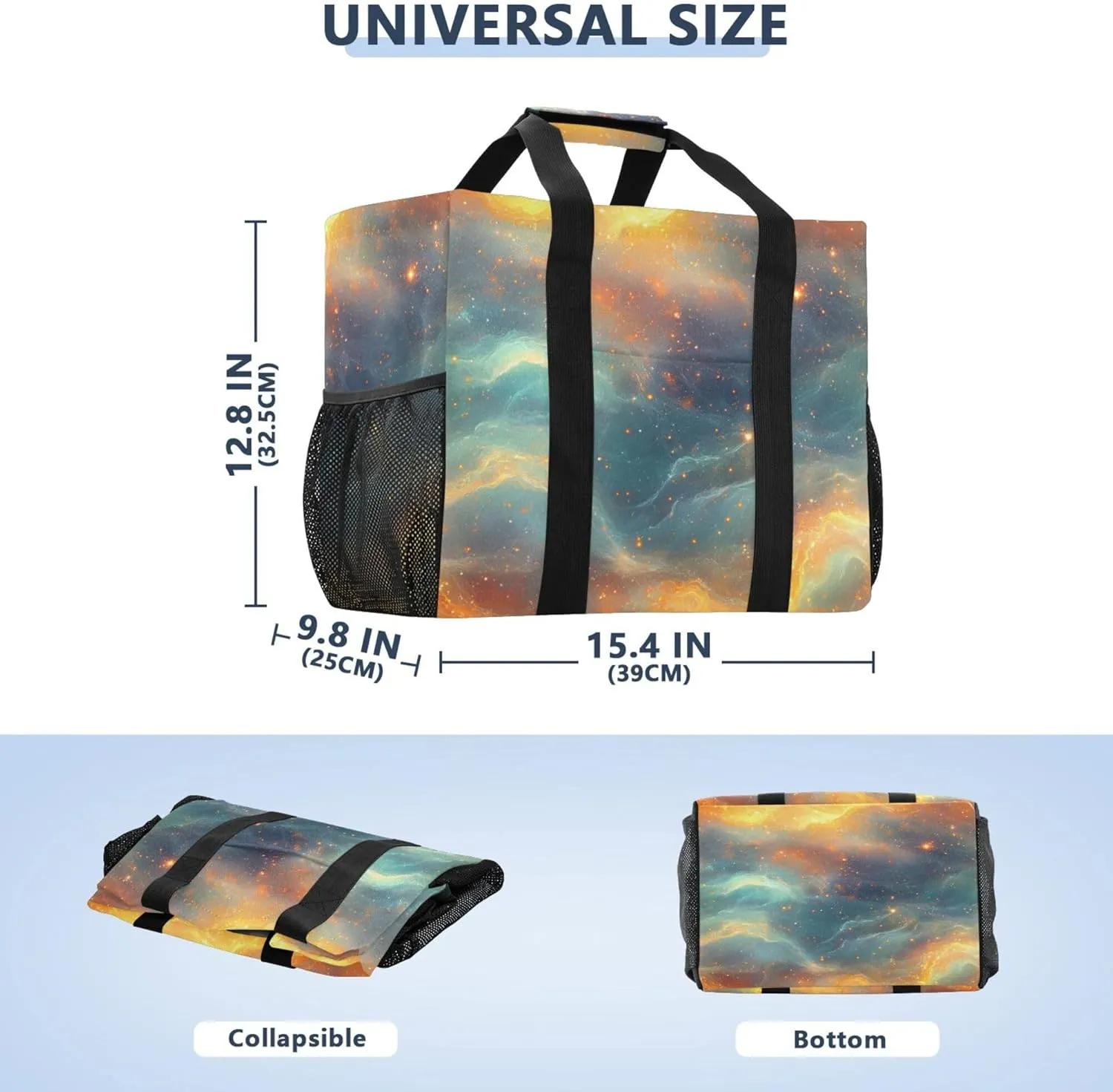 KLL Beach Tote Bag with Handles Foldable Sandproof Laundry Bag Travel