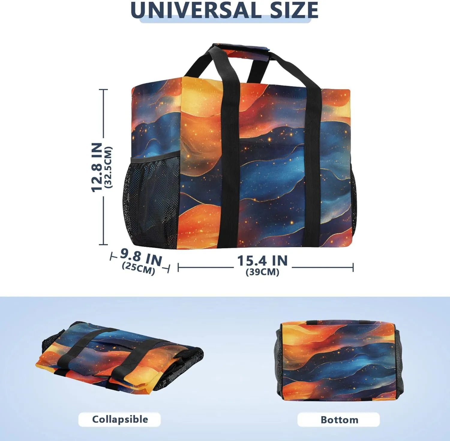 KLL Beach Tote Bag with Handles Foldable Sandproof Laundry Bag Travel