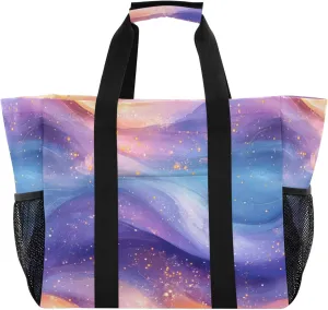 KLL Beach Tote Bag with Handles Foldable Sandproof Laundry Bag Travel