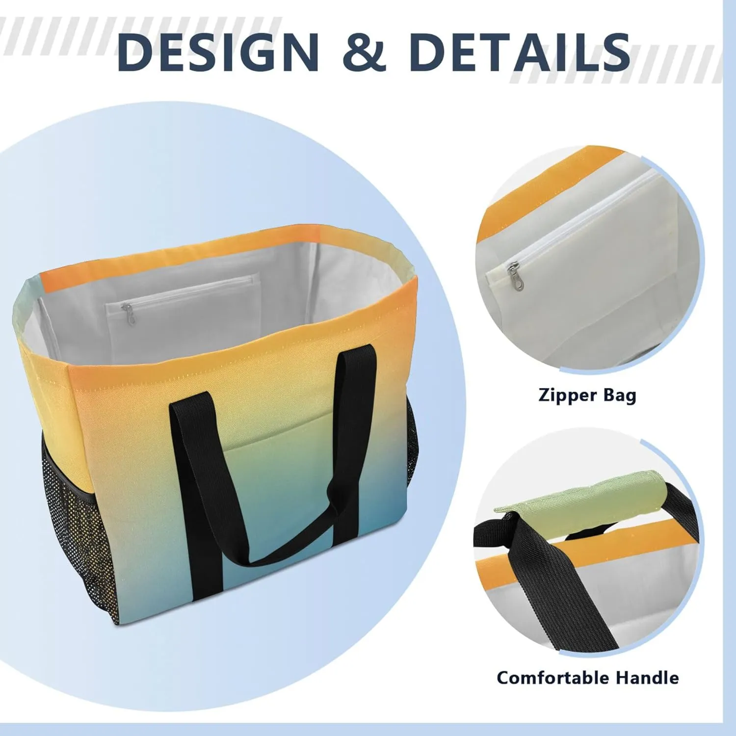 KLL Large Beach Bag with Handles Foldable Waterproof Laundry Bag