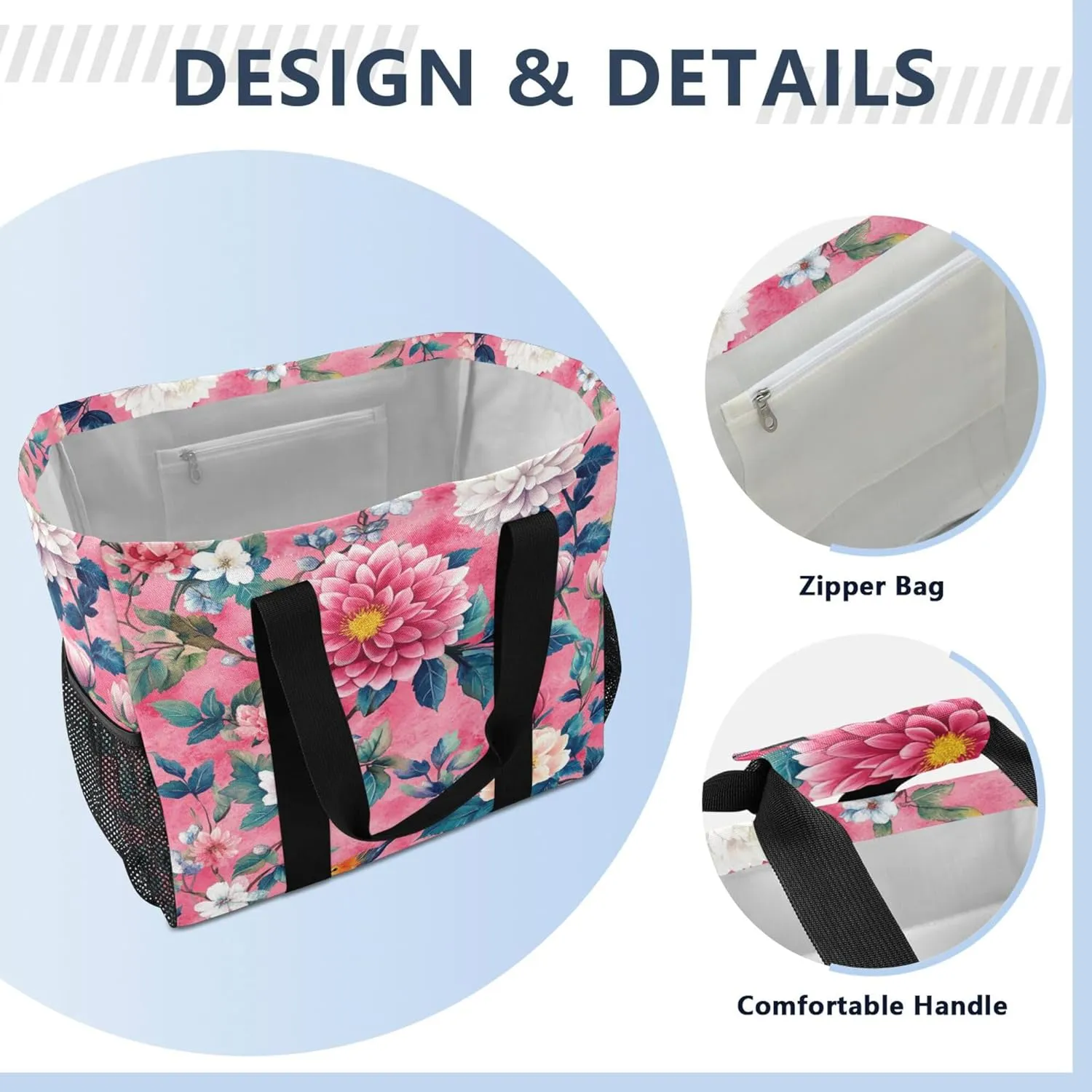 KLL Large Beach Bag with Handles Foldable Waterproof Laundry Bag
