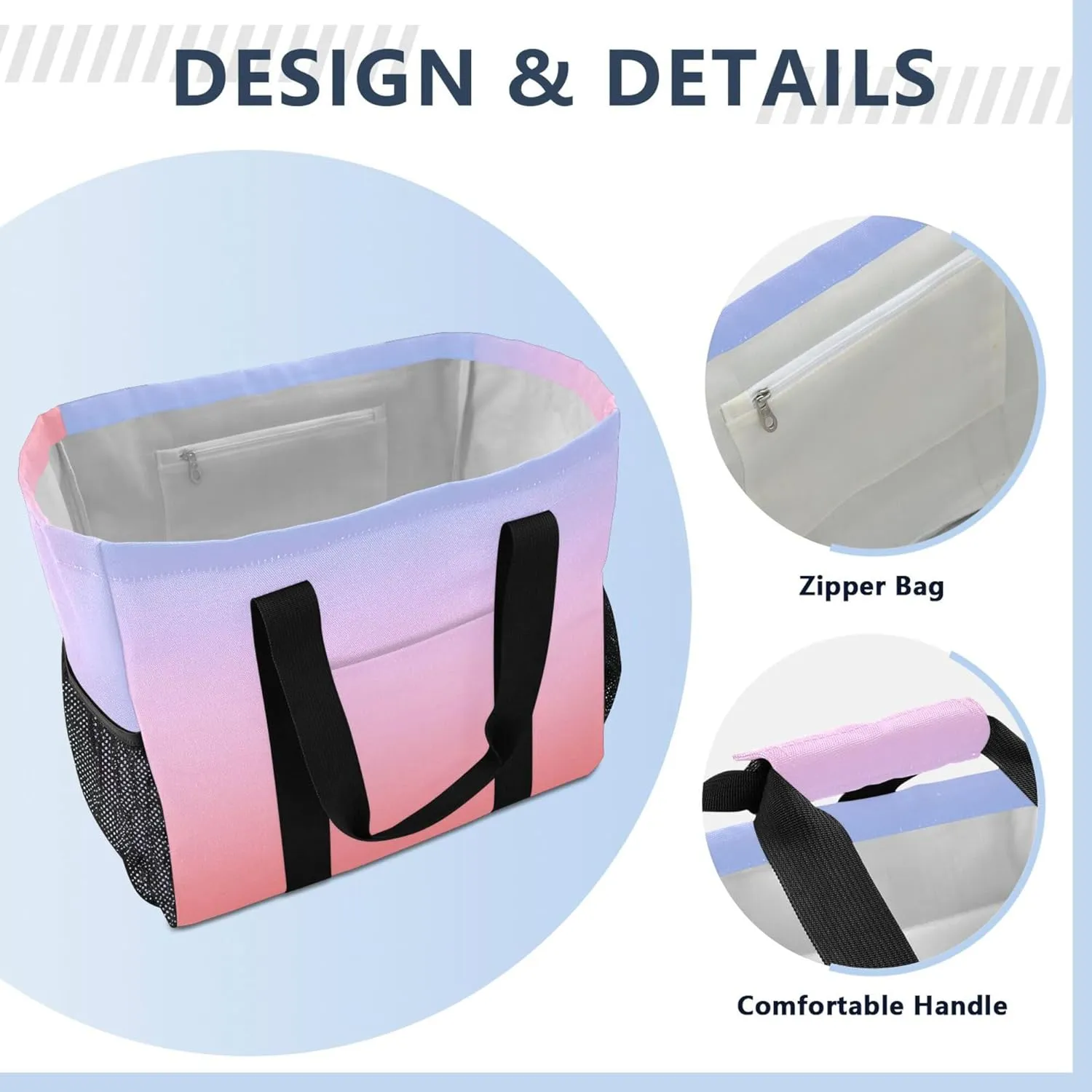KLL Large Beach Bag with Handles Foldable Waterproof Laundry Bag
