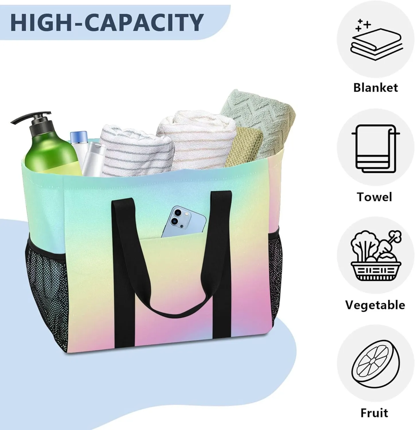 KLL Large Beach Bag with Handles Foldable Waterproof Laundry Bag