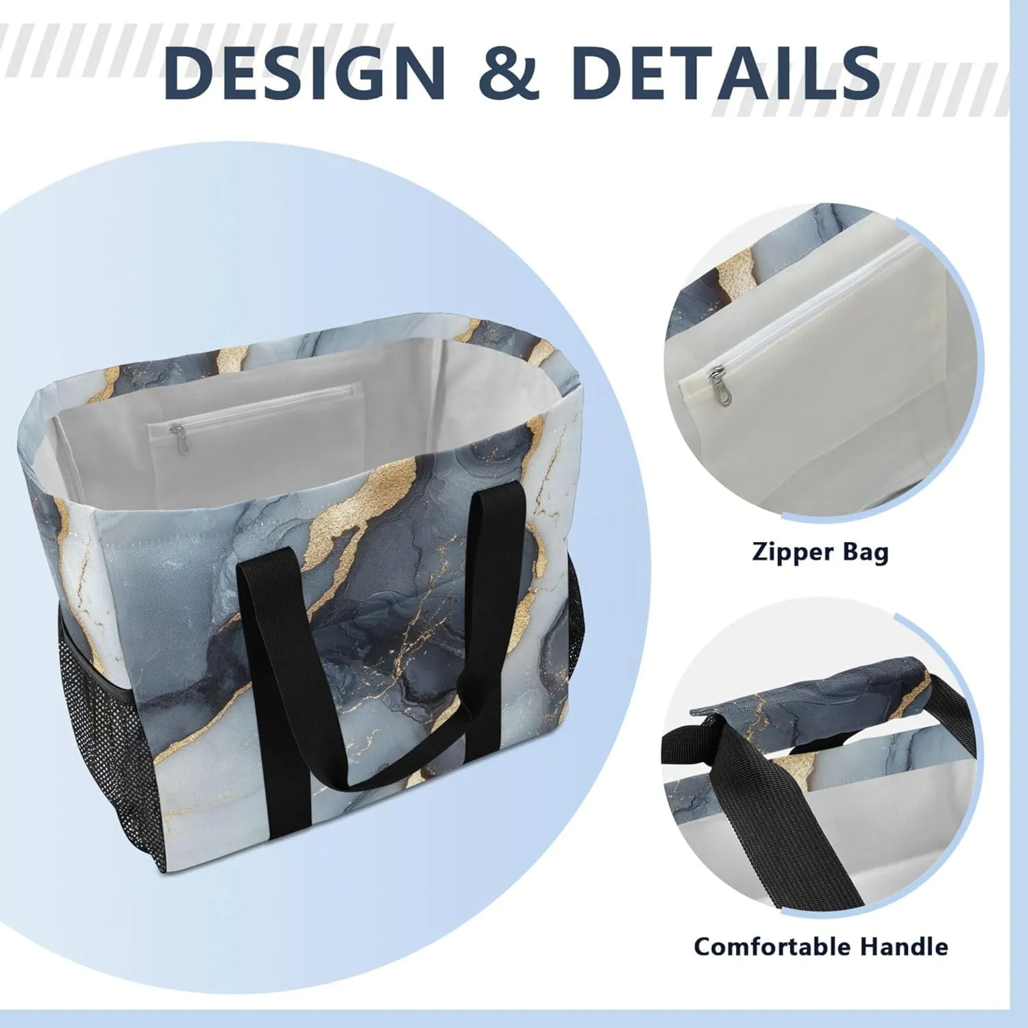 KLL Large Beach Bag with Handles Foldable Waterproof Laundry Bag