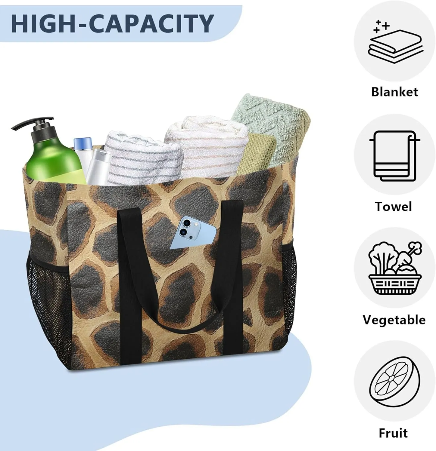 KLL Large Beach Bag with Handles Foldable Waterproof Laundry Bag