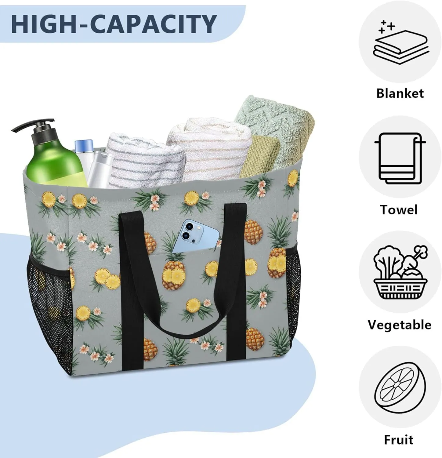 KLL Utility Bag with Handles Foldable Waterproof Cars Tote Bag