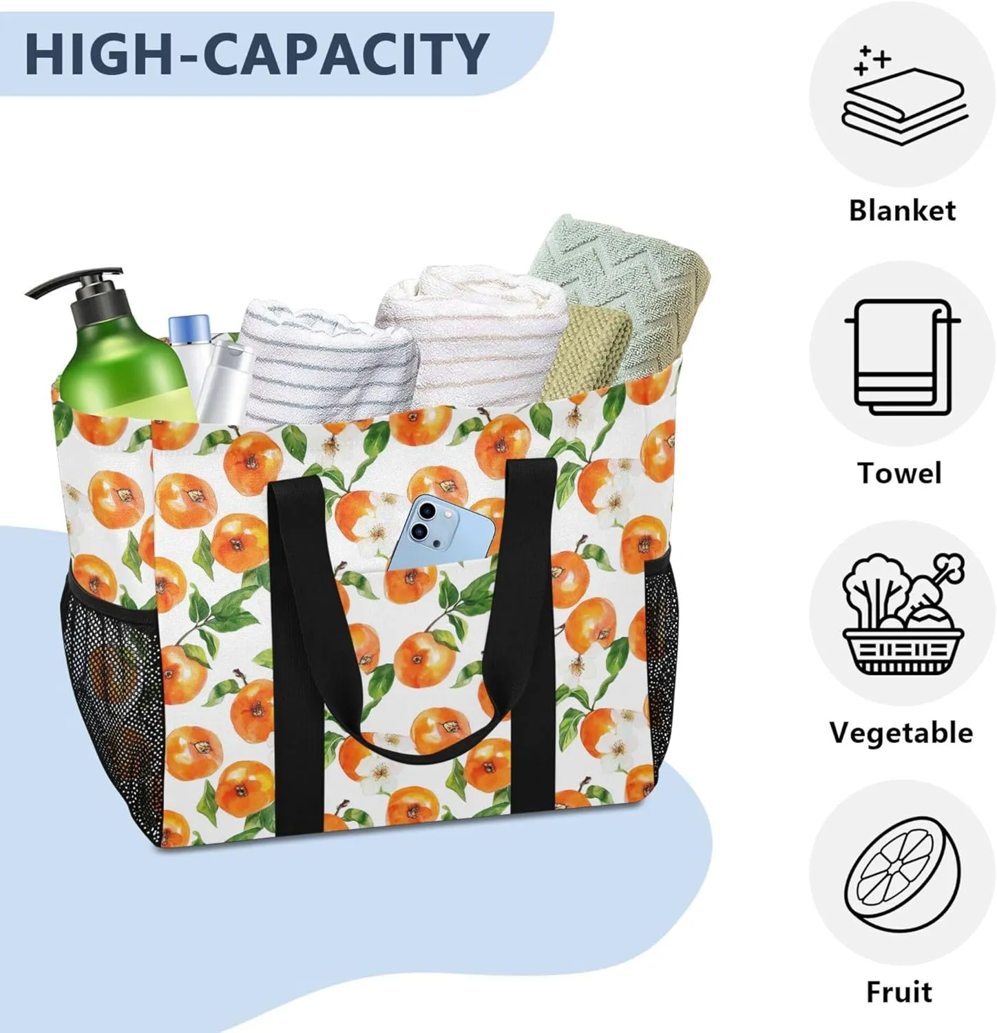 KLL Utility Bag with Handles Foldable Waterproof Cars Tote Bag