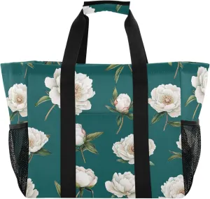 KLL Utility Tote Bag For Women with Handles Collapsable Sandproof Reuseable Shopping Bags