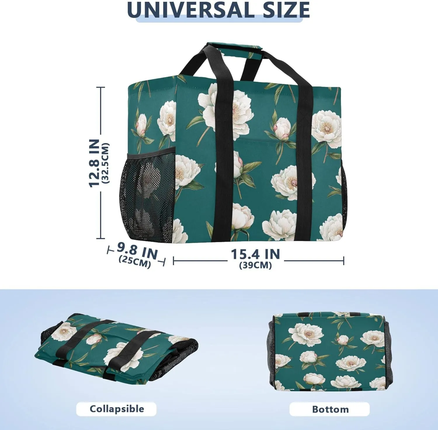 KLL Utility Tote Bag For Women with Handles Collapsable Sandproof Reuseable Shopping Bags