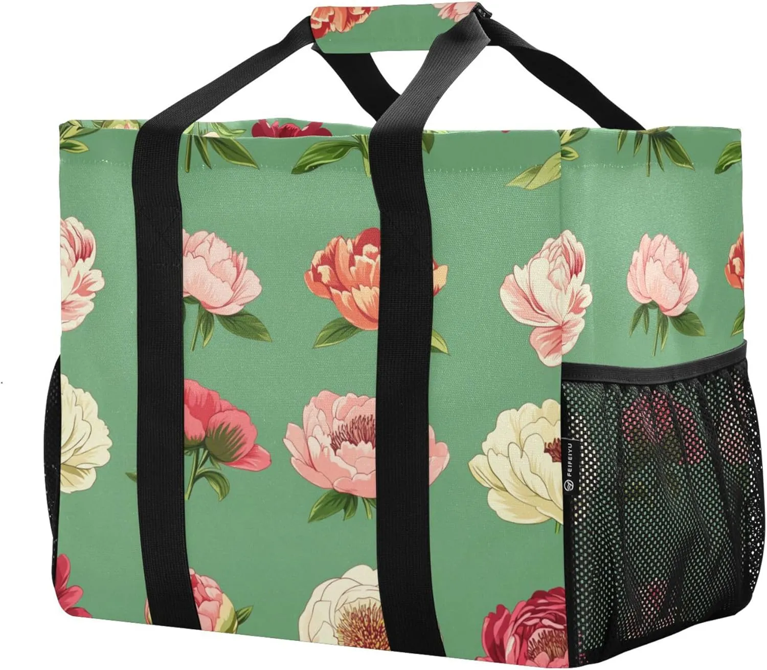 KLL Utility Tote Bag For Women with Handles Collapsable Sandproof Reuseable Shopping Bags