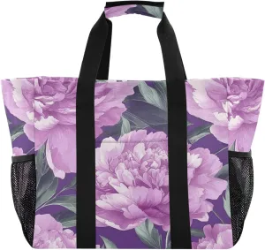 KLL Utility Tote Bag For Women with Handles Collapsable Sandproof Reuseable Shopping Bags