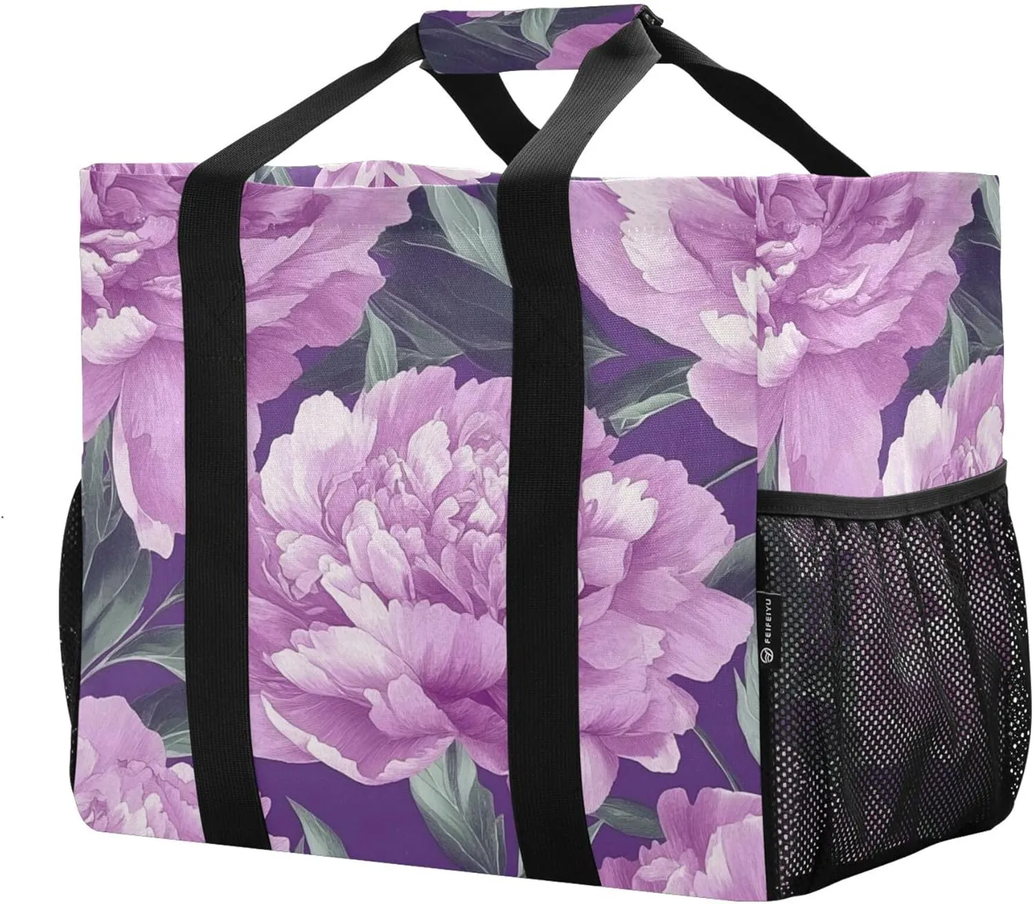 KLL Utility Tote Bag For Women with Handles Collapsable Sandproof Reuseable Shopping Bags
