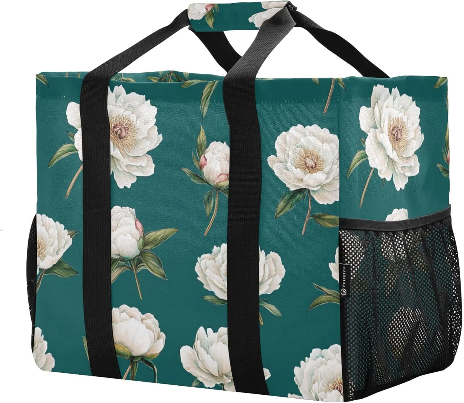 KLL Utility Tote Bag For Women with Handles Collapsable Sandproof Reuseable Shopping Bags