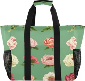 KLL Utility Tote Bag For Women with Handles Collapsable Sandproof Reuseable Shopping Bags