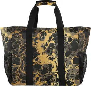 KLL Utility Tote with Handles Collapsable With Pockets Reusable Shopping Bag