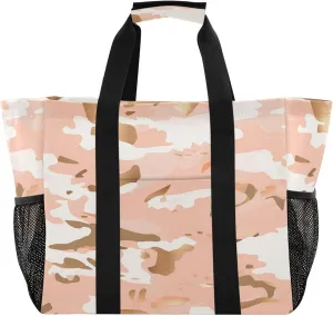 KLL Utility Tote with Handles Collapsable With Pockets Reusable Shopping Bag