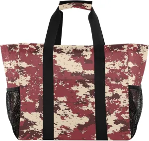 KLL Utility Tote with Handles Collapsable With Pockets Reusable Shopping Bag