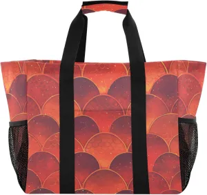 KLL Utility Tote with Handles Collapsable With Pockets Reusable Shopping Bag
