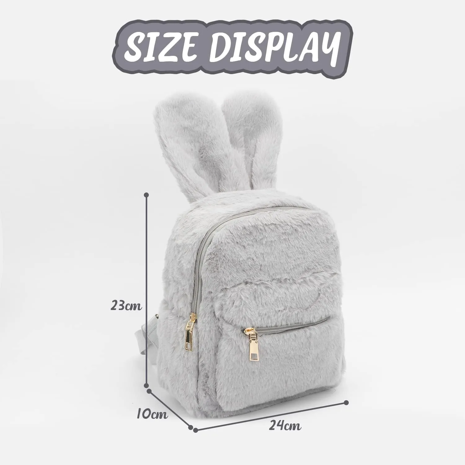 Lanpet Cute Bunny Backpacks for Women Rabbit Ears Backpack Fluffy Shoulder Bag Satchel