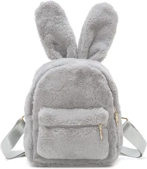 Lanpet Cute Bunny Backpacks for Women Rabbit Ears Backpack Fluffy Shoulder Bag Satchel