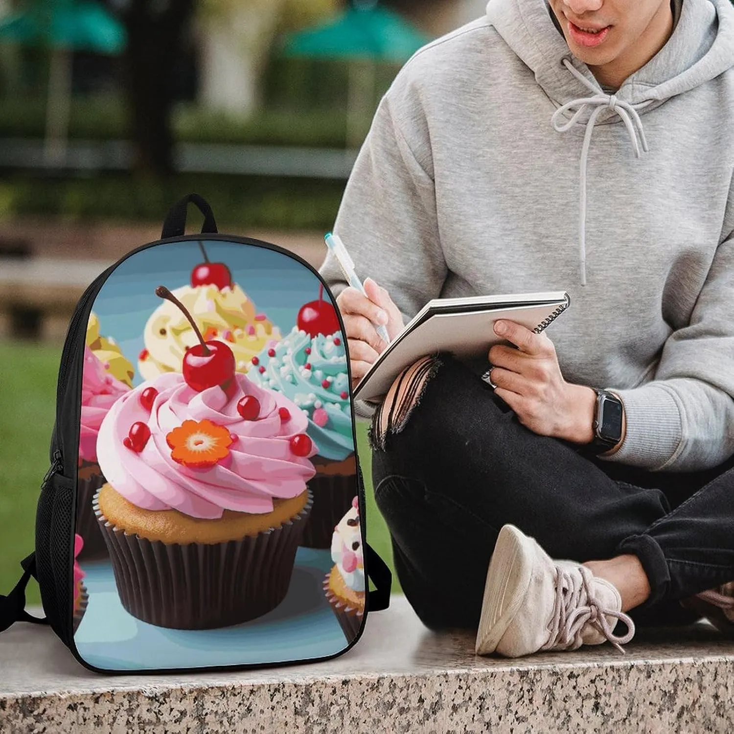 Laptop Backpack for Men Women Daypack Cupcake Computer Bag Travel Backpacks Laptop Bag