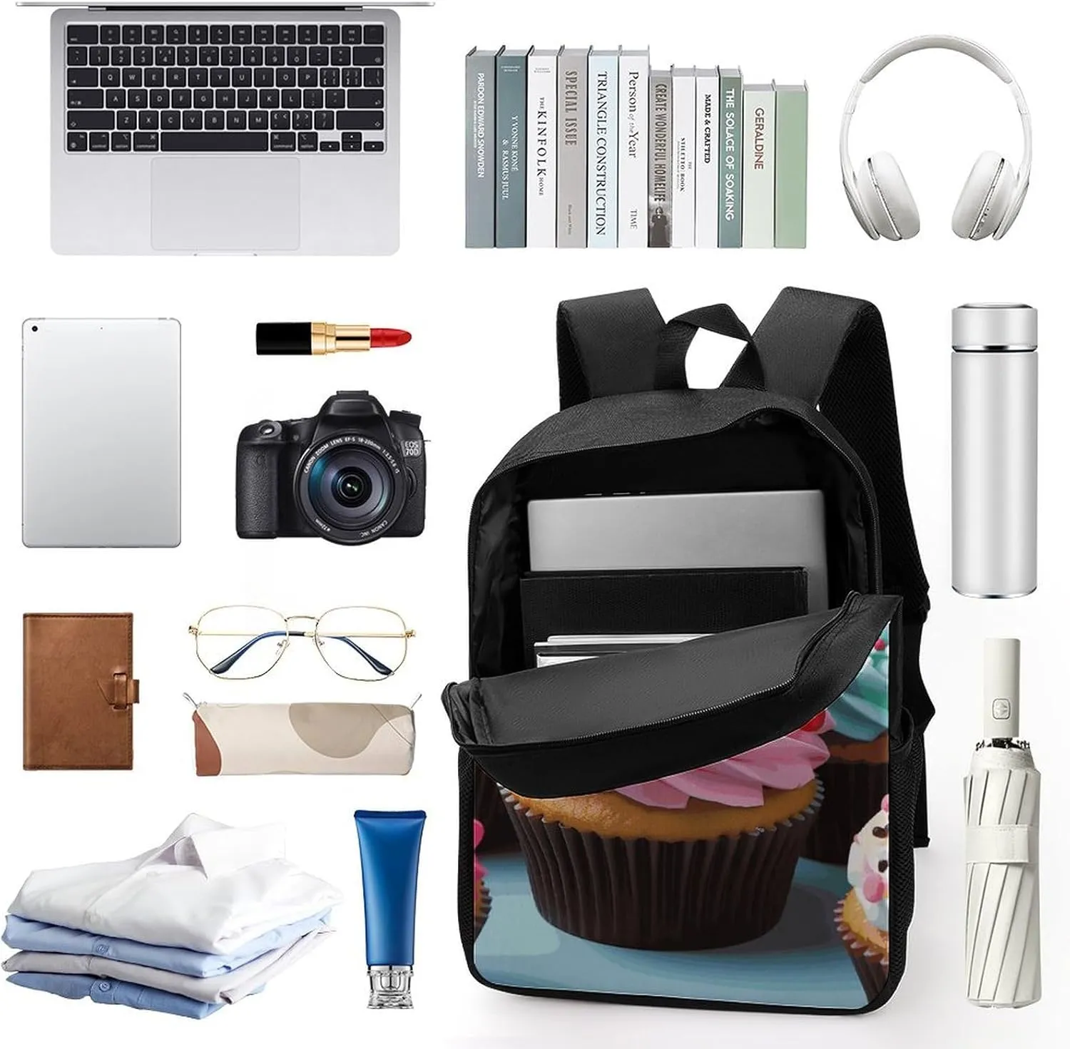 Laptop Backpack for Men Women Daypack Cupcake Computer Bag Travel Backpacks Laptop Bag