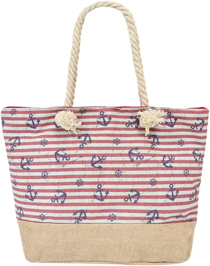 Large Beach Travel Canvas Tote Cute Shoulder Shopping Bag