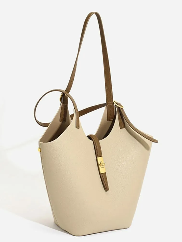 Large Bucket Bag Tote Purse for Women Vegan Leather Shoulder Handbag Trendy Work Purse Casual Satchels Crossbody Bag 2PCS
