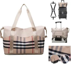 Large Capacity Travel Luggage Bag, Women's Tote Bag to Carry Airplane Fits Under Seat, Men's Short Business Carry-on Sports Gym Dry and Wet Separation BagElegant Coffee