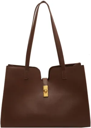 Large Capacity Working Tote Bag for Women Casual Vegan Leather Shoulder Purses Buckle Top Handle Handbag Satchels