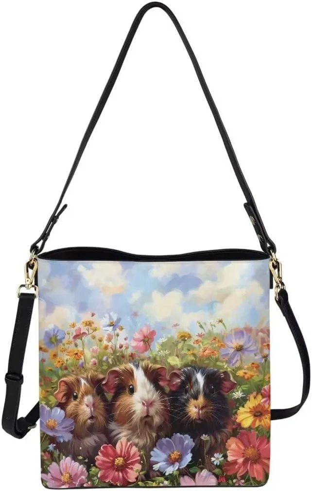 Leather Tote Bucket Bags for Women Trendy Satchels Work Travel Bag Cross Body Bag Purses with Adjustable Strap