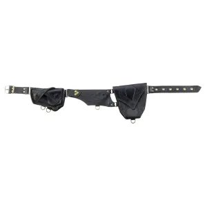 Leather Utility Belt with Pockets"Chimera" in Black - Hip Bag - Fanny Pack