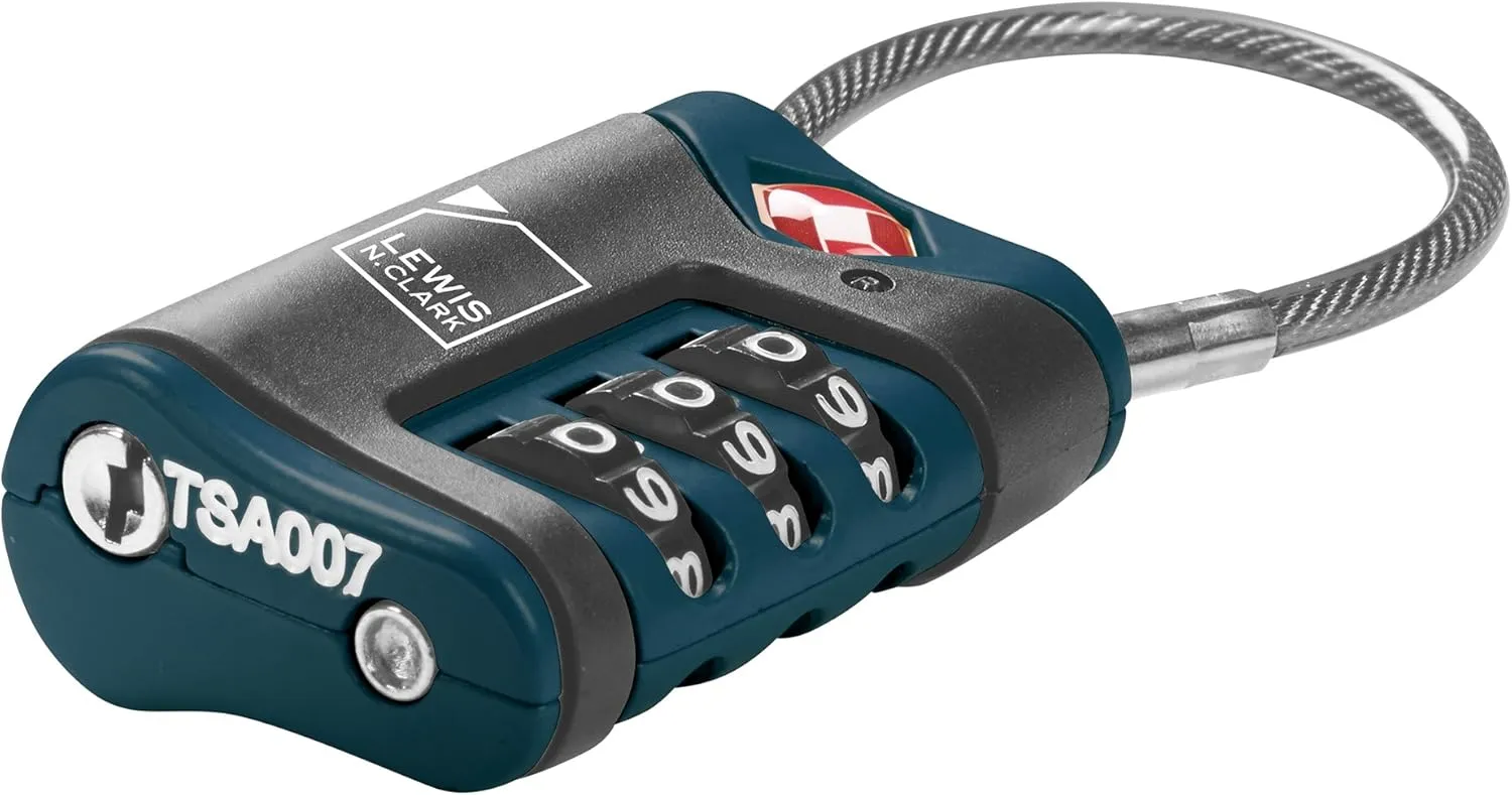 Lewis N. Clark TSA Cable Lock, Blue, Single